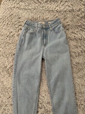 Guess Light Blue High-Rise Straight Jeans